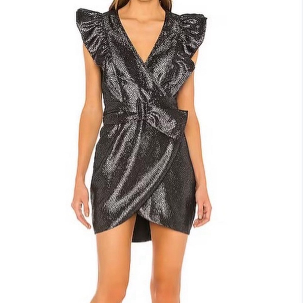 Saylor black dress! ALTERED to have the belt permanent! size small!